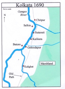 Kolkata Map 1690 (source: Wikipedia)